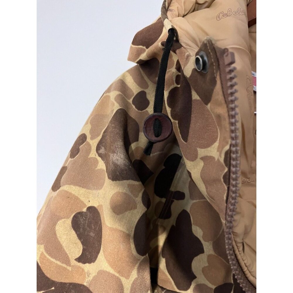 VTG Cabelas Men's Gore-Tex Camo Camouflage Frogskin Hooded Jacket Coat Sz XL - Picture 4 of 7